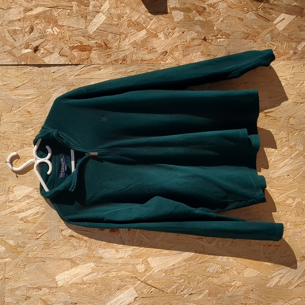 -POLO RALPH LAUREN- Zip up blue green collared sweater